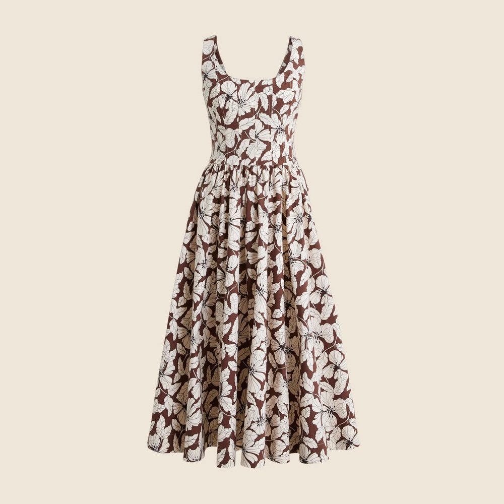 J. Crew Drop Waist Midi Dress